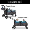 imageJeep Sport AllTerrain Stroller Wagon by Delta Children  Includes Canopy Parent Organizer Adjustable Handlebar Snack Tray ampamp Cup Holders GreyOlive GreenGreyBlue Moon