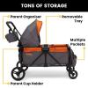 imageJeep Sport AllTerrain Stroller Wagon by Delta Children  Includes Canopy Parent Organizer Adjustable Handlebar Snack Tray ampamp Cup Holders GreyOlive GreenGreyBonfire