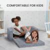 imageSerta Perfect Sleeper Extra Wide Convertible Sofa to Lounger  Comfy 2in1 Flip Open CouchSleeper for Kids GreyGrey