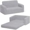 imageDelta Children Cozee FlipOut Sherpa 2in1 Convertible Sofa to Lounger for Kids GreyGrey