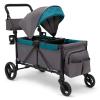 imageJeep Sport AllTerrain Stroller Wagon by Delta Children  Includes Canopy Parent Organizer Adjustable Handlebar Snack Tray ampamp Cup Holders GreyOlive GreenGreyBlue Moon