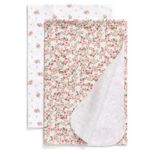 imageDelta Children 100 Cotton Flannel Baby Receiving Blankets for Girls and Boys  30x30 Inches Pack of 2 Pink FloralPink Floral