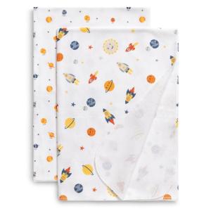 imageDelta Children 100 Cotton Flannel Baby Receiving Blankets for Girls and Boys  30x30 Inches Pack of 2 Pink FloralSpace Exploration