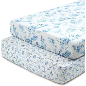 imageDelta Children 100 Organic Jersey Cotton Baby Receiving Blankets for Girls and Boys  30x40 Inches  GOTS Certified Pack of 2 Sea LifeBlue Botanicals