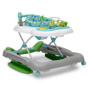 imageDelta Children 4in1 Discover ampamp Play Musical Walker  Features 360 Degree Swivel Seat Rocker and Walker Mode SteptoPlay Music MachineWashable Seat BlueGreenBubbly