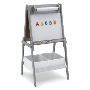 imageDelta Children Chelsea DoubleSided Storage Easel with Paper Roll and Magnets Ideal for Arts ampamp Crafts Drawing Homeschooling and More  Greenguard Gold Certified Light GreyWhite
