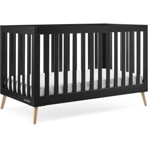 imageDelta Children Essex 4in1 Convertible Baby Crib Bianca White with Natural LegsEbony