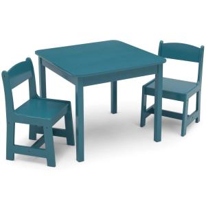 imageDelta Children MySize Kids Wood Table and Chair Set 2 Chairs Included Deep BlueTeal