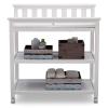 imageDelta Children Flat Top Changing Table with Wheels and Changing Pad  Greenguard Gold Certified GreyBianca White