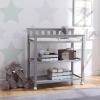 imageDelta Children Flat Top Changing Table with Wheels and Changing Pad  Greenguard Gold Certified GreyGrey