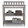imageDelta Children Flat Top Changing Table with Wheels and Changing Pad  Greenguard Gold Certified GreyGrey