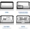 imageDelta Children Sloane 4in1 Acrylic Convertible Crib  Includes Conversion Rails Bianca White wMelted BronzeBlackBronze
