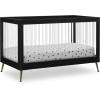 imageDelta Children Sloane 4in1 Acrylic Convertible Crib  Includes Conversion Rails Bianca White wMelted BronzeBlackMelted Bronze