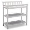 imageDelta Children Flat Top Changing Table with Wheels and Changing Pad  Greenguard Gold Certified GreyBianca White