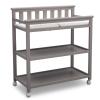 imageDelta Children Flat Top Changing Table with Wheels and Changing Pad  Greenguard Gold Certified GreyGrey