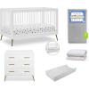 imageDelta Children Sloane 4in1 Acrylic Convertible Crib  Includes Conversion Rails Bianca White wMelted BronzeBianca White WMelted Bronze