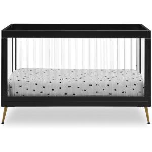 imageDelta Children Sloane 4in1 Acrylic Convertible Crib  Includes Conversion Rails Bianca White wMelted BronzeBlackBronze