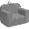 imageDelta Children Personalized Cozee Chair  Customize with Name  Foam Kids Chair for Ages 18 Months and Up SageGrey Mink Velvet
