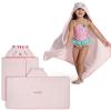 imageDelta Children Personalized Kids Hooded Bath Towel with Pockets  Super Soft and Absorbent Great Gift for Boys and Girls Tan DogPink Cat