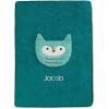 imageDelta Children Personalized Sherpa Throw Blanket with Storage Pocket for Kids Teal DogGreen Owl