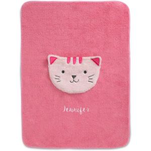 imageDelta Children Personalized Sherpa Throw Blanket with Storage Pocket for Kids Teal DogMagenta Cat