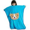 imageDelta Children Sherpa Throw Blanket with Storage Pocket for Kids Teal DogTeal Dog