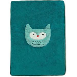 imageDelta Children Sherpa Throw Blanket with Storage Pocket for Kids Teal DogGreen Owl