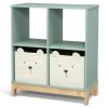 imagebabyGap by Delta Children Brannan Bear Bookcase with Bins BlushSage Green
