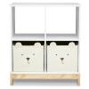 imagebabyGap by Delta Children Brannan Bear Bookcase with Bins BlushWhite