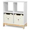 imagebabyGap by Delta Children Brannan Bear Bookcase with Bins BlushWhite