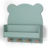 imagebabyGap by Delta Children Brannan Bear Wall Shelf with 4 Hooks BlushSage Green