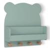 imagebabyGap by Delta Children Brannan Bear Wall Shelf with 4 Hooks BlushSage Green