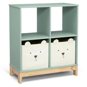 imagebabyGap by Delta Children Brannan Bear Bookcase with Bins BlushSage Green