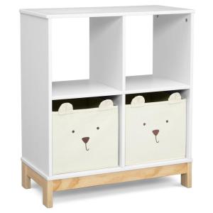 imagebabyGap by Delta Children Brannan Bear Bookcase with Bins BlushWhite