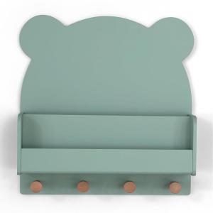 imagebabyGap by Delta Children Brannan Bear Wall Shelf with 4 Hooks BlushSage Green