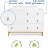 imageGAP babyGap Legacy 6 Drawer Dresser with Leather Pulls and Interlocking Drawers  Greenguard Gold Certified Bianca WhiteNaturalBianca WhiteNatural