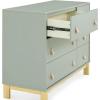 imageGAP babyGap Legacy 6 Drawer Dresser with Leather Pulls and Interlocking Drawers  Greenguard Gold Certified Bianca WhiteNaturalSage Green WNatural