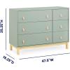 imageGAP babyGap Legacy 6 Drawer Dresser with Leather Pulls and Interlocking Drawers  Greenguard Gold Certified Bianca WhiteNaturalSage Green WNatural