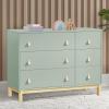 imageGAP babyGap Legacy 6 Drawer Dresser with Leather Pulls and Interlocking Drawers  Greenguard Gold Certified Bianca WhiteNaturalSage Green WNatural