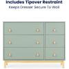 imageGAP babyGap Legacy 6 Drawer Dresser with Leather Pulls and Interlocking Drawers  Greenguard Gold Certified Bianca WhiteNaturalSage Green WNatural