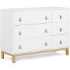 imageGAP babyGap Legacy 6 Drawer Dresser with Leather Pulls and Interlocking Drawers  Greenguard Gold Certified Bianca WhiteNaturalBianca WhiteNatural