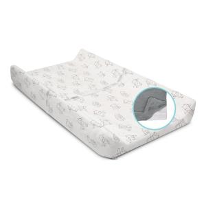 imageDisney Winnie The Pooh Contoured Changing Pad with Plush Cover by Delta Children  Machine Washable Cover and Waterproof Outer Layer Grey