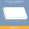 imageSimmons Kids Quiet Nights Breathable 4inch Mini Crib Mattress with RemovableMachine Washable Cover  GREENGUARD Gold  Waterproof  Sustainably Sourced Core Fiber Core BlueFull Size Crib Mattress