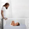 imageSimmons Kids Quiet Nights Breathable 4inch Mini Crib Mattress with RemovableMachine Washable Cover  GREENGUARD Gold  Waterproof  Sustainably Sourced Core Fiber Core BlueBlue Mini Crib Mattress
