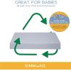 imageSimmons Kids Quiet Nights Breathable 4inch Mini Crib Mattress with RemovableMachine Washable Cover  GREENGUARD Gold  Waterproof  Sustainably Sourced Core Fiber Core BlueBlue Mini Crib Mattress