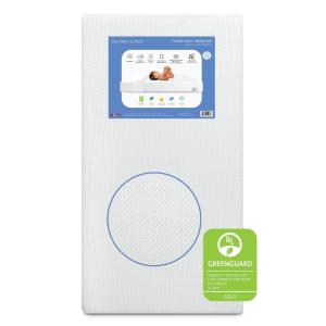 imageDelta Children Twinkle Stars Crib and Toddler Mattress with Breathable Removable MachineWashable Cover  GREENGUARD Gold  Waterproof Baby Bed  Sustainably Sourced Fiber Core  52Lx275W PinkWhite