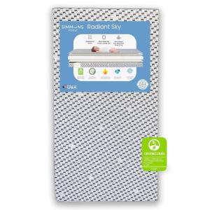 imageSimmons Kids Radiant Sky Dual Sided Baby Crib Mattress and Toddler Mattress Waterproof GREENGUARD Gold and CertiPURUS Certified Firm PlantBased Foam 5 Year Warranty Made in USAMattress Only