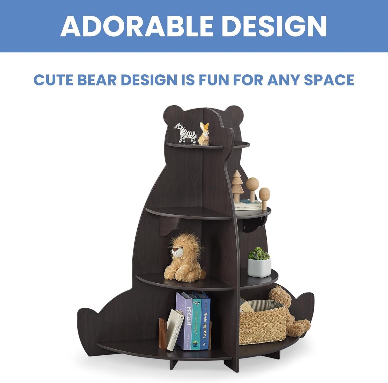 imageDelta Children Bear Bookcase  Greenguard Gold Certified Crafted WalnutBear