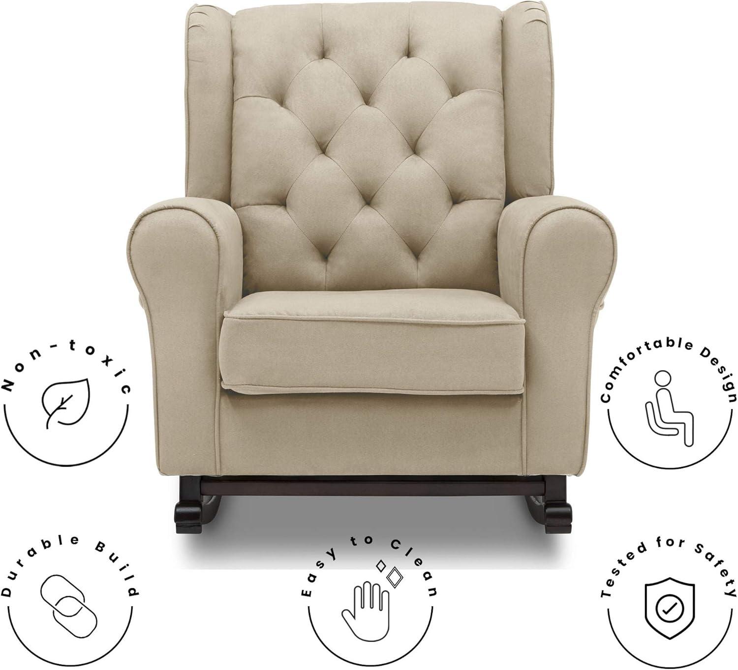 imageDelta Children Emma Upholstered Rocking ChairWood Dove GreyEcru