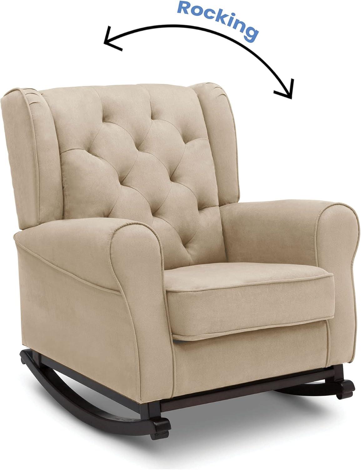 imageDelta Children Emma Upholstered Rocking ChairWood Dove GreyEcru